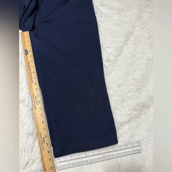 Lauren Ralph Lauren Pant Chino Navy Capri high Rise Cropped Classic Size 16 W - Picture 13 of 15